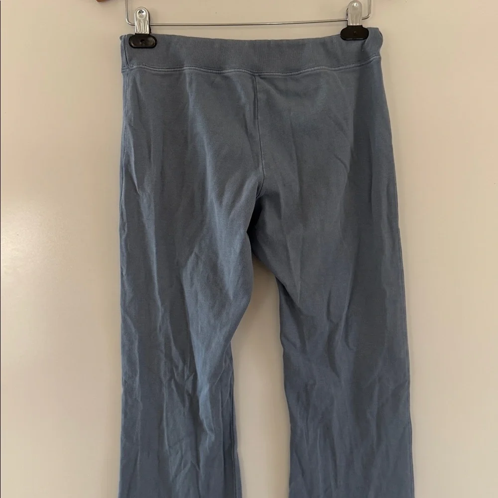 Brandy Melville Yoga Flare Pants Womens Medium Blue Gray Drawstring - Picture 6 of 8